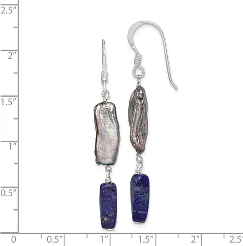 Miniatura 4 de Plata de ley 925, perla, cultivada en agua dulce, color gris lapislázuli, colgante, gota de piedra natural, joyería fina para mujer, regalos