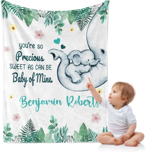 Miniatura 17 de J&SBGFT Manta de bebé personalizada para niños, personalizada con nombre, manta de recepción para niños pequeños, niños, cuna, cochecito, decoración