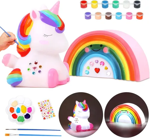 Miniatura 11 de dededa Kit de arte de luz nocturna de unicornio para pintar tu propio unicornio, artes y manualidades para niños de 4 a 8 años, regalos de 1