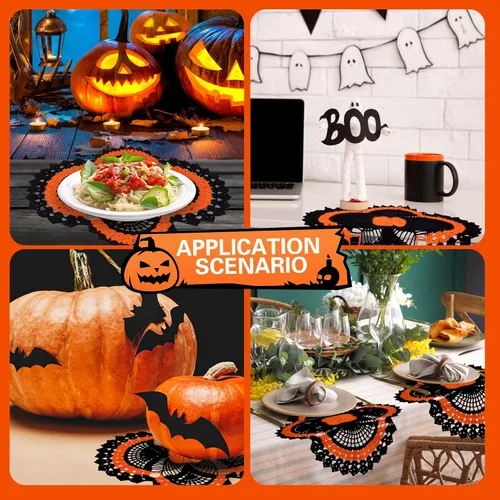 Miniatura 5 de Una pieza de 20 x 17 pulgadas, diseño de piña de Halloween, para tocadores y mesas auxiliares, manualidades, manteles individuales desechables