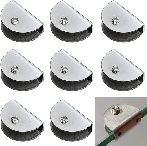 Miniatura 6 de WANLIAN 8 soportes de vidrio cepillado para montaje en pared, soportes de estante de vidrio flotante para estantes de vidrio de 1/4 pulgadas