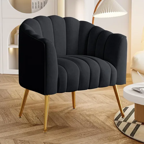 Miniatura 12 de Dewhut Silla decorativa de calabaza de gran tamaño, modernas y cómodas sillas tapizadas de terciopelo, sillón individual de lujo para sala de estar