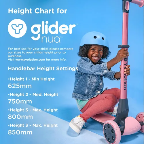 Miniatura 8 de Yvolution Y Glider Nua Patinete plegable de tres ruedas para niños con accesorio de almacenamiento para niños a partir de 3 años Azul ecológico