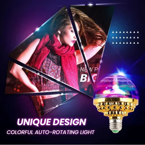 Miniatura 2 de Luz de bola mágica giratoria colorida, luces de fiesta, bola de discoteca, bombilla con forma de bola de discoteca de espejo, bombilla mágica