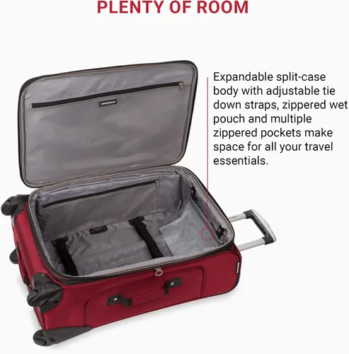 Miniatura 147 de SwissGear - Equipaje suave expandible Sion con ruedas, Negro