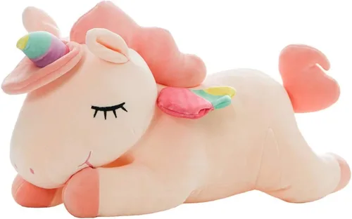 Animales de peluche de unicornio, almohada suave de unicornio para abrazar, regalo para niños (rosa, 12 pulgadas)