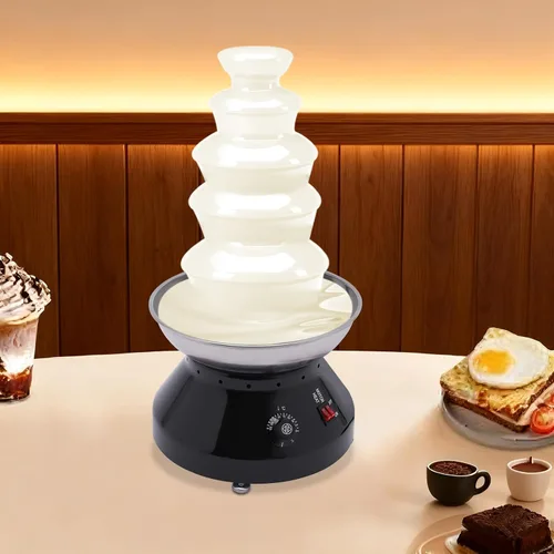 Miniatura 3 de Fuente de chocolate, torre comercial de fondue de chocolate caliente de 230 W, 101.4 fl oz, máquina de calentamiento de fusión de chocolate de acero