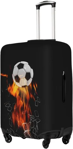 Miniatura 2 de Funda para equipaje de viaje, protector de maleta, colorido arco iris, lavable, funda elástica para maleta con ruedas, Redes de ruptura de fútbol
