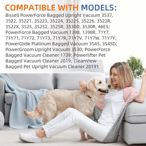 Miniatura 6 de Paquete de 12 bolsas de vacío estilo 7 compatibles con Bissell PowerForce 32120 1739 3522 3525 71Y7 PowerGlide 3545 Plus 3350 3550 3553 Lift-Off
