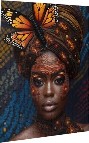 Rompecabezas de 500 piezas para adultos, mariposas, mujer africana, soy afro, reina, formación americana de madera a juguetes, regalo,