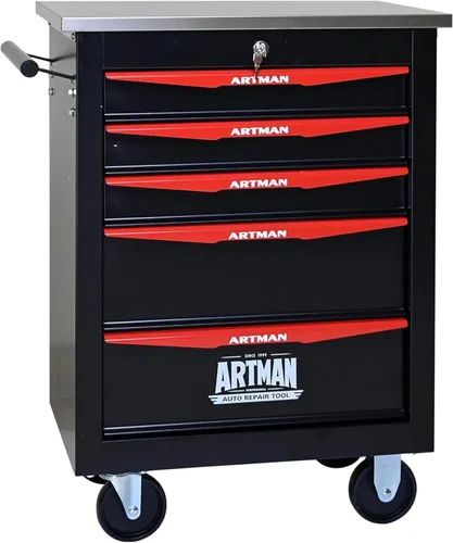 Miniatura 33 de Carro de herramientas con 7 cajones con ruedas, cofre de almacenamiento de herramientas con ruedas multifuncional, organizador de cajones con ruedas