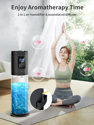 Miniatura 4 de Humidificadores de 8L para Dormitorio, 30dB Silencioso, Cobertura de 500 pies², Tiempo de Funcionamiento de 60H, Llenado Superior, Humidificador