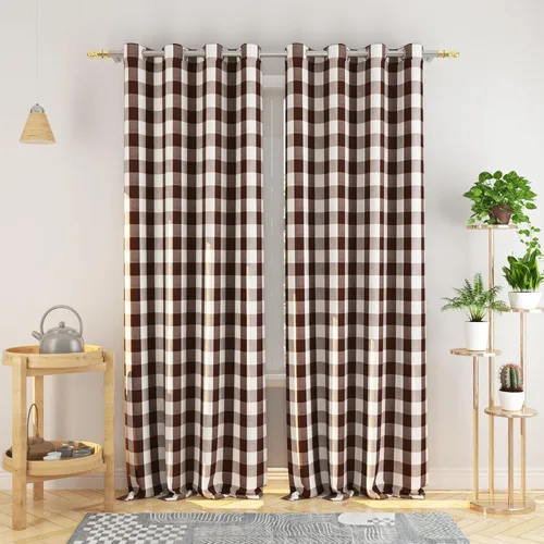Miniatura 102 de Cortinas de 24 pulgadas de largo con diseño Buffalo Check Gingham Plaid para ventanas de cocina y baño, tratamiento para ventanas con 2 paneles