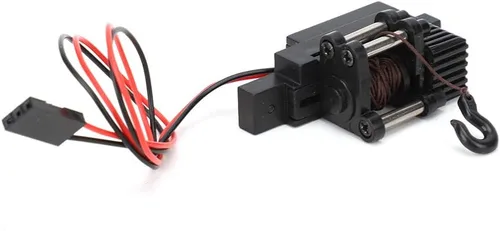 Miniatura 7 de Qiilu Cabrestante Rc Winch 1 16 Negro Plástico Metal Plástico Metal Cabrestante Automático Piezas de actualización Accesorios Ajuste para 1 16 RC