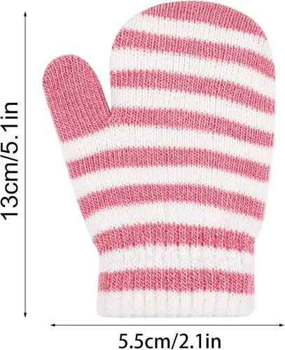 Miniatura 2 de ONESING 5 pares de guantes negros para bebés guantes cálidos para recién nacidos guantes de invierno para bebés y niñas