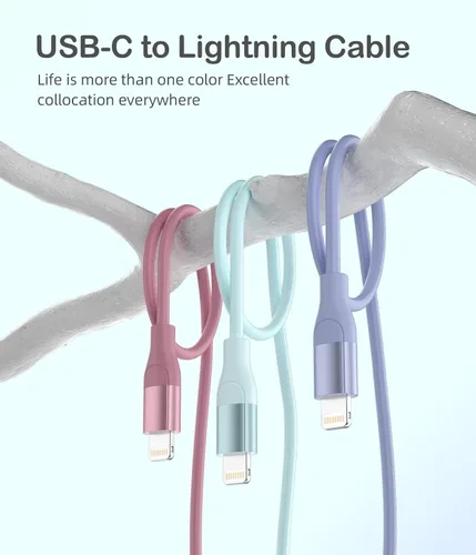 Miniatura 3 de Cable USB C a Lightning de Apple, paquete de 3 cargadores de iPhone de 6 pies con certificación MFi de carga rápida tipo C a Lightning, cable