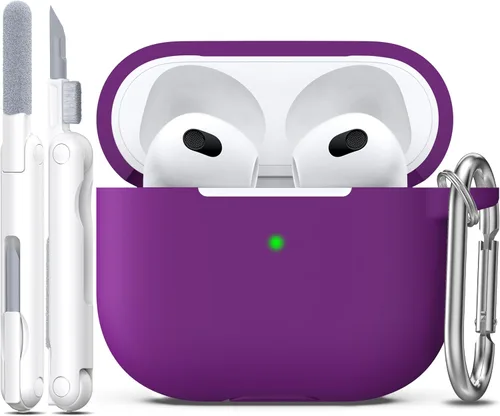Miniatura 27 de Funda para AirPods con llavero, protección completa, de silicona, accesorios para AirPods, funda para hombres, mujeres y adolescentes, con estuche