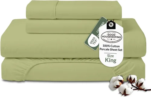 Miniatura 47 de ROYALE LINENS Juego de sábanas 100% algodón orgánico tamaño individual XL, tejido percal, juego de 3 piezas, 1 encimera, 1 sábana bajera de bolsillo