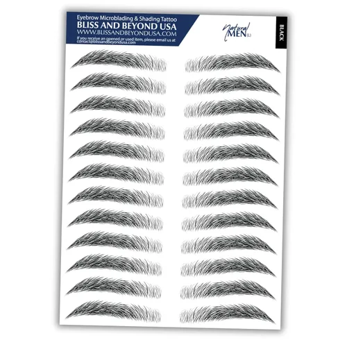 Miniatura 10 de Bliss and Beyond USA Pegatinas de tatuaje de cejas impermeables para hombres. Un aspecto real de trazo de cabello. Reemplazo de cabello sin