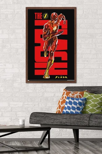 Miniatura 2 de Trends International DC Comics Movie The Flash - Póster de pared de Barry Allen Versión enmarcada de caoba