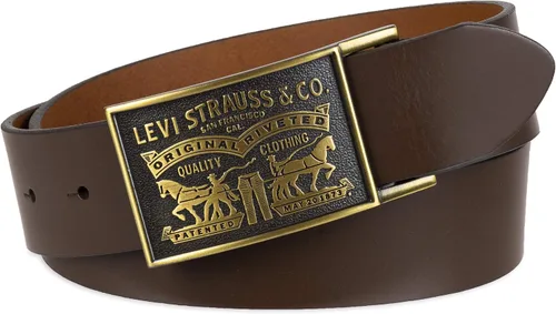 Miniatura 2 de Levis Cinturón de cuero para hombre con hebilla de placa Negro
