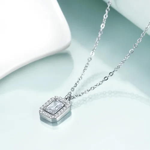 Miniatura 3 de Rnivida Collar con colgante de circonita cúbica de acero inoxidable para mujer, cadena ajustable de 16+2 pulgadas