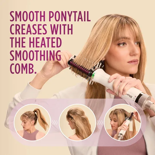 Miniatura 7 de Shark HT202 SmoothStyle - Peine térmico + cepillo secador, modo dual, para todo tipo de cabello, seda