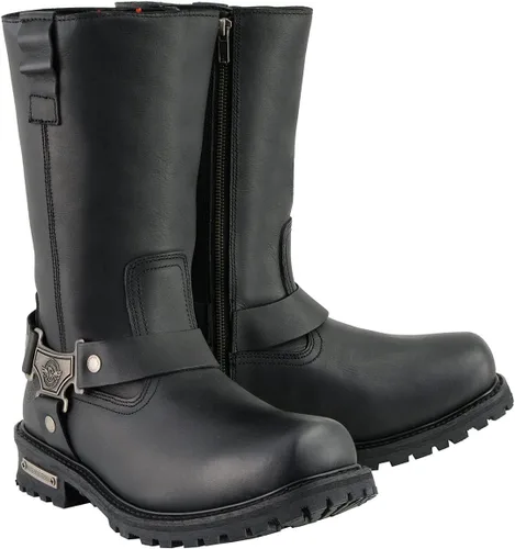 Miniatura 9 de Milwaukee Leather Botas impermeables para hombre, negras, de 11 pulgadas de ancho con puntera cuadrada, con arnés y cremallera MBM9061WP - 7W