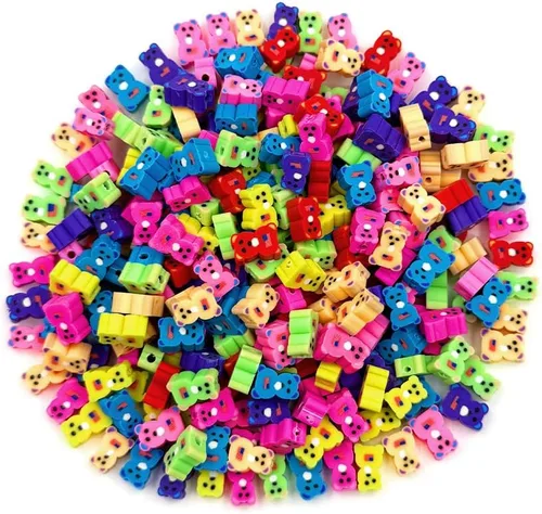 Miniatura 13 de 200 cuentas de arcilla polimérica de flores, cuentas espaciadoras de flores mixtas para hacer pulseras, collares, joyas