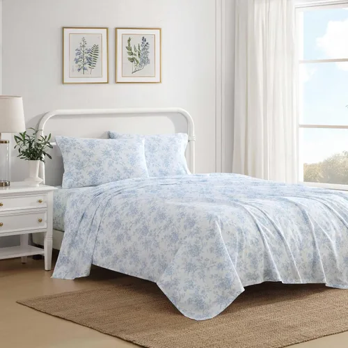 Miniatura 12 de Laura Ashley - Sábanas King, Juego de Ropa de Cama de Percal de Algodón, Ligero y Transpirable para el Hogar (Emogene Naranja Quemado, King)