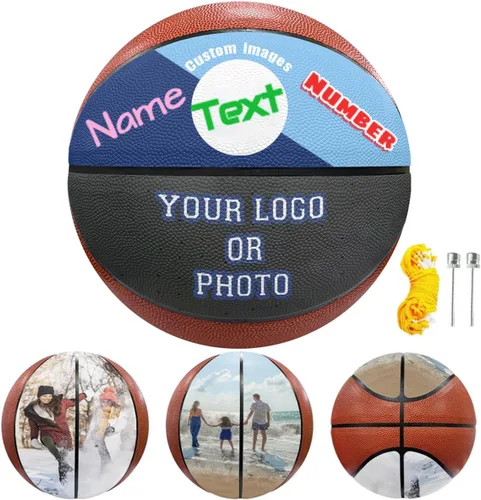 Miniatura 8 de Baloncesto con foto personalizada, pelota de fútbol urbano de piel sintética personalizada, tamaño oficial 7 y 5, para interiores y exteriores