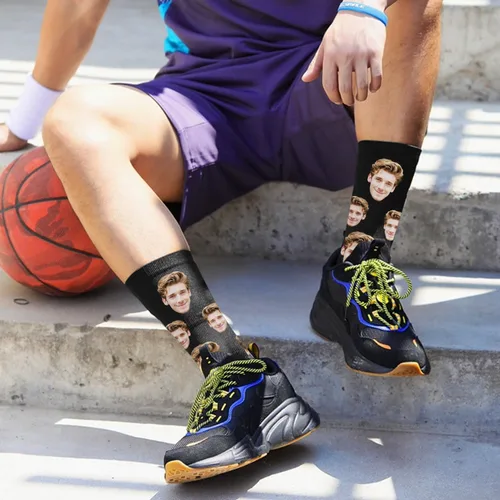 Miniatura 2 de Dreamdecor Calcetines divertidos personalizados con foto, calcetines divertidos personalizados para hombres, mujeres y niños