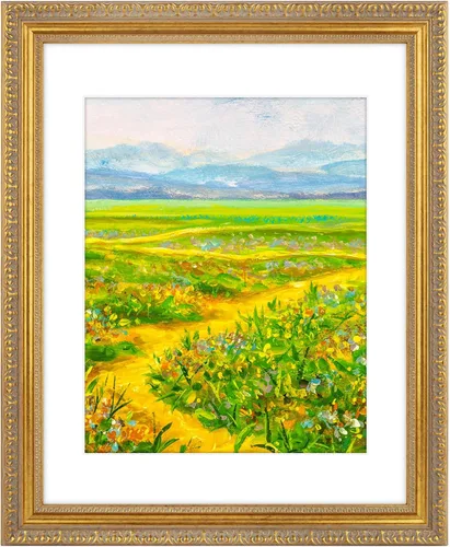 Golden State Art, Marco de fotos vintage adornado de 14 x 18 pulgadas con paspartú blanco para fotos de 11 x 14 pulgadas o 14 x 18 pulgadas sin