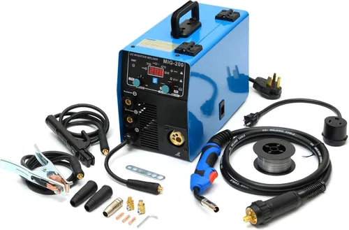 S7 Soldador MIG 4 en 1 200A 110V/220V, Máquina de soldadura de núcleo de flujo sin gas y gas, soldador TIG/Stick/MMA de elevación, control
