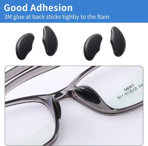Miniatura 5 de 10 pares de almohadillas adhesivas para la nariz, en forma de guisante, silicona suave, almohadillas adhesivas para la nariz para lentes, anteojos