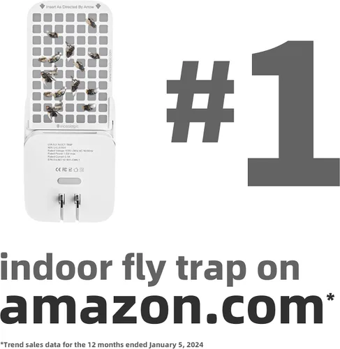 Miniatura 7 de Mosalogic - Trampa para moscas y otros insectos enchufable, mata moscas de la fruta, atrapamoscas, atrapapolillas, atrayente UV, para 93 m² de Rosa
