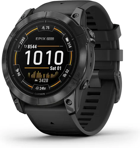Garmin epix Pro (Gen 2), 51mm, reloj inteligente de alto rendimiento, tecnología de entrenamiento avanzada, linterna incorporada, negro Gris pizarra