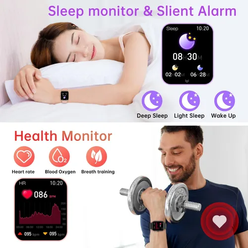 Miniatura 3 de Reloj inteligente para mujer con rastreador de ejercicios: relojes inteligentes de marca/respuesta de llamada de oro rosa para mujer, relojes