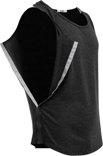 Miniatura 2 de Deyeek Camisetas sin mangas unisex con acceso completo a presión para hombres y mujeres, camisetas de recuperación de hombro para después