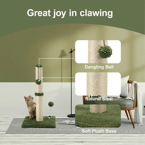 Miniatura 2 de MECOOL Poste Rascador para Gatos Premium Basics Rascador de Gatitos Postes Rascadores de Sisal con Pelota Colgante de 22 pulgadas para Gatitos