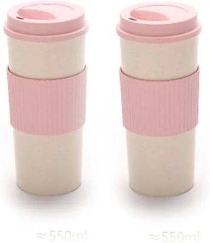 Miniatura 51 de Taza de café sellada con paja de trigo, taza de plástico portátil creativa, taza de alimentos de alto valor que acompaña a beber 16.9 fl oz/17 oz