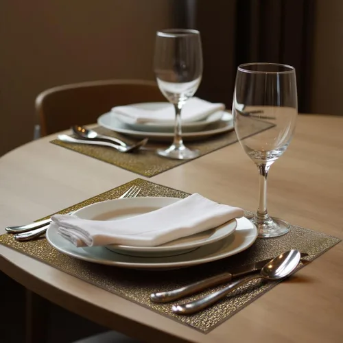 Miniatura 3 de Decozen Juego de 6 manteles individuales con diseño perforado para decoración de cocina, resistente a los arañazos, resistente a las manchas