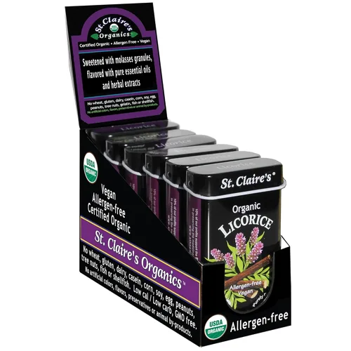 Miniatura 12 de Pastillas Herbales Orgánicas de St. Claire, (Jengibre, lata de 1.5 onzas, paquete de 3) Sin gluten, veganas, sin OMG, a base de plantas, sin