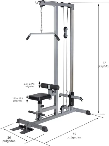 Miniatura 7 de Máquina de remo GDLF LAT Pull Down de tracción baja para entrenamiento de fuerza con barra de ejercicio para el cuerpo