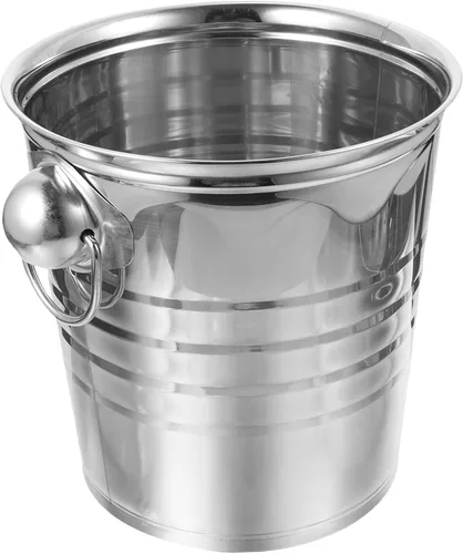 Cubo de almacenamiento de hielo grueso de acero inoxidable con doble asa enfriador de cerveza para Ktv bares fiestas para botellas y bebidas