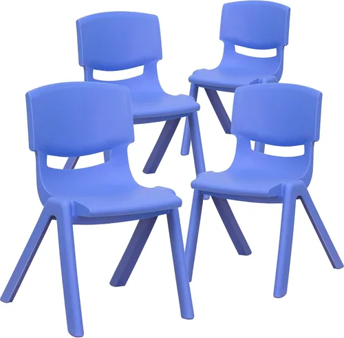 Miniatura 8 de Flash Furniture Whitney - Paquete de 10 sillas escolares apilables de plástico rojo con altura de asiento de 12 pulgadas