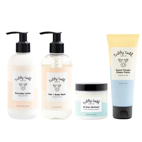 Miniatura 10 de TUBBY TODD Baby Bundle - Conjunto de Cuidado de la Piel para Recién Nacidos - Champú y Gel de Cuerpo Hipoalergénico, Ungüento Multiusos con Avena