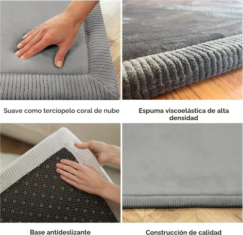 Miniatura 3 de Hakuna Matte - Alfombra de juego prémium para bebé de terciopelo coral ultrasuave con espuma viscoelástica, antideslizante, resistente al agua, 60 x