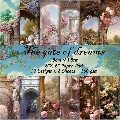 Miniatura 16 de 24 hojas de 12 diseños de álbumes de recortes, 6 x 6 pulgadas, papel de cartulina para manualidades Decopodge de una sola cara, álbum de recortes
