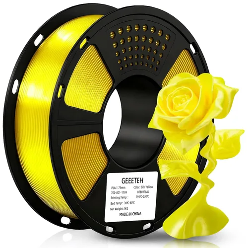 Miniatura 27 de GEEETECH Filamento PLA de color dorado sedoso de 0.069 libras, filamento de seda brillante para impresora 3D, carrete de 2.2 libras, precisión